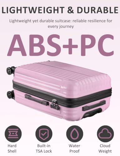 Luggage 2 Piece Expandable Suitcases with Wheels - color: First Love, size: 2 Set (20In/24In)