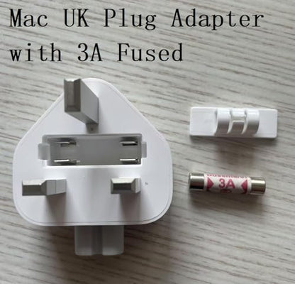 3 Prong Mac Duckhead Power Adapter UK Travel Standard Plug Head for MacBook - color: White01, size: Mac UK Travel Adapter Plug
