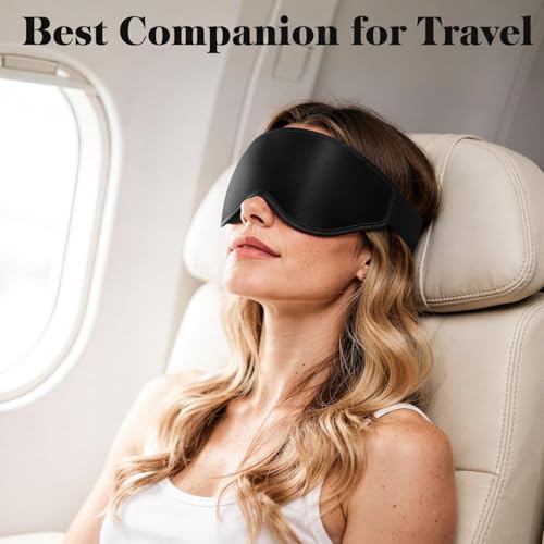 Fygrip 3D Eye Mask Sleep Mask for Men & Women, Black - color: Black