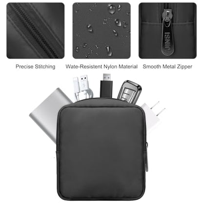 Electronics Travel Organizer, Small Tech Pouch for Cables & Chargers - color: Black
