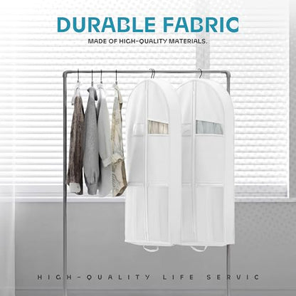 43" Travel Garment Bag with Accessories Zipper Pocket, Heavy Duty Suit Bag for Suits, Tuxedos, Dresses, Coats, White, 1 pack - size: 43inch-1 pack-White