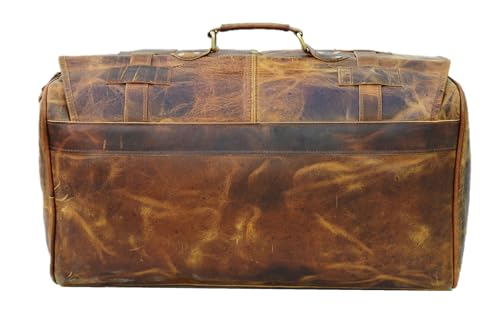 Urban Dezire Leather Duffel Travel Gym Overnight Weekend Leather Bag Sports Cabin