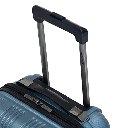 Kenneth Cole REACTION Out of Bounds Lightweight Hardshell 4-Wheel Spinner Luggage, Granite Blue, 24-Inch Checked - color: Granite Blue, size: 24-Inch Checked