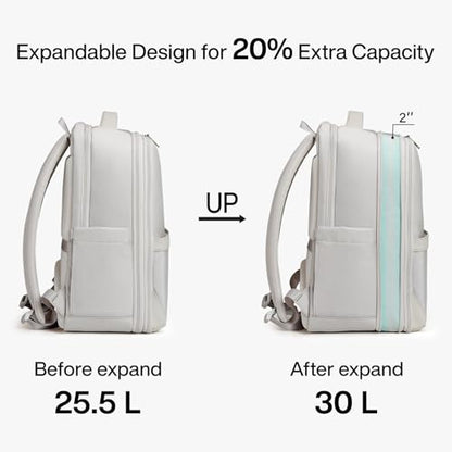 Hanke Expandable Travel Backpack 17 Inch, Full-Open Laptop Backpack, Grey - color: Grey (Cool Grey), size: 17 Inch