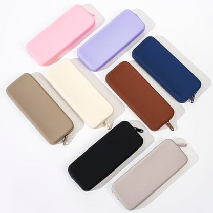 Silicone Makeup Brush Holder Travel Makeup Bag Soft Portable Brush Organizer, Large Travel Essentials Makeup Brush Case Zipper Pouch (Blue) - color: Blue