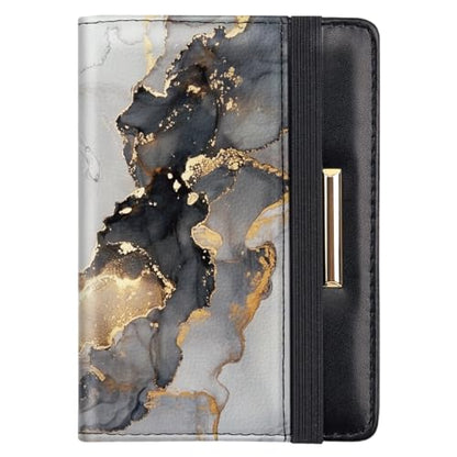 Coco Rossi Passport Holder for Travel Women Slim RFID Passport Cover Wallet - color: Grey Marble