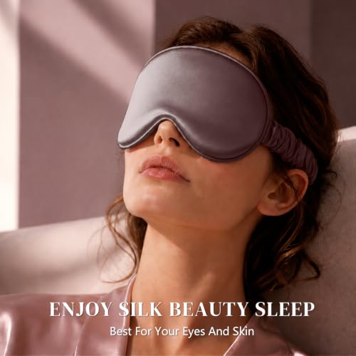 ZIMASILK Adjustable 22 Momme 100% Pure Mulberry Silk Sleep Mask - color: Plum Wine-adjustable