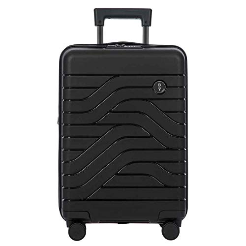 Bric's B|Y Ulisse Carry-On Luggage with Spinner Wheels – Airline Approved Hard Shell Suitcase, TSA Combination Lock & USB Port - Removeable Wash Bag Included - 21 Inch, Black - color: Black, size: Carry-on without front pocket