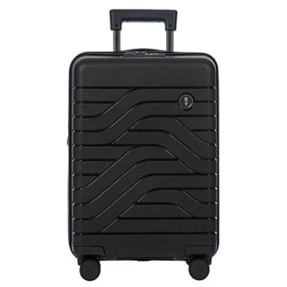Bric's B|Y Ulisse Carry-On Luggage with Spinner Wheels – Airline Approved Hard Shell Suitcase, TSA Combination Lock & USB Port - Removeable Wash Bag Included - 21 Inch, Black - color: Black, size: Carry-on without front pocket