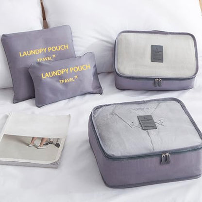 Packing Cubes 6 Set Travel Essentials for Carry on Luggage Organizers Suitcase Travel Accessories (Grey) - color: Grey 6 Set