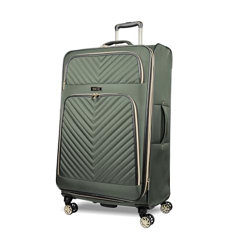 Kenneth Cole REACTION Chelsea Chevron Quilted Luggage, Olive, 3-Piece Set (20"/24"/28") - color: Olive, size: 3-Piece Set (20"/24"/28")