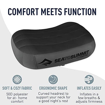 Sea to Summit Aeros Premium Inflatable Pillow, Large, Lime - color: Lime, size: Large