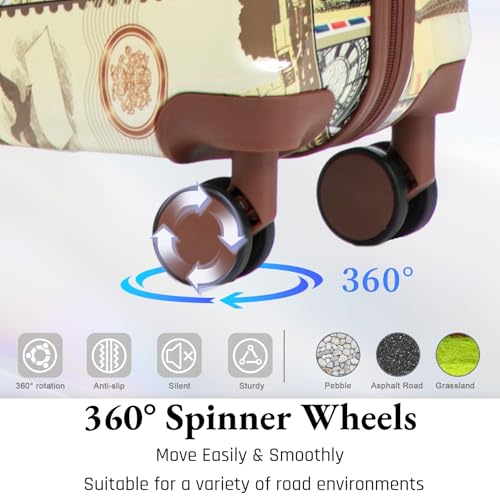 Luggage Hard-shell with 360° Spinner Wheels, Gradient Color Suitcase with Combination Lock, Lightweight - color: Coffee, size: 3-Piece Set(20''&24''&28'')