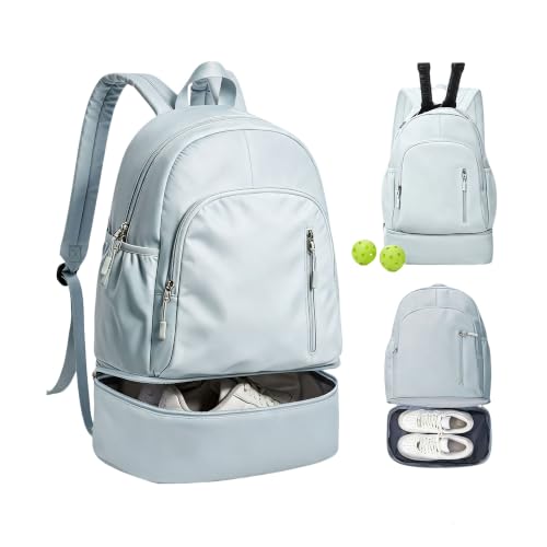 Gym Backpack for Women, Lightweight Cheer Bag with Shoe Compartment Blue | Waterproof sports daypack with wet pocket. Expandable shoe compartment for travel, hiking, dance, yoga, fitness - color: Blue