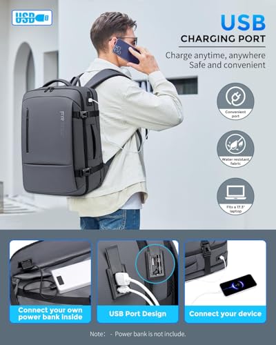 Fenree.geer Travel Laptop Backpack for Men, Business Laptop Backpack 17.3In - color: Grey