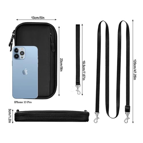 RFID Blocking Family Passport Holder For Travel, Neck Wallet - color: Black