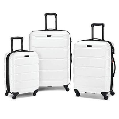Samsonite Omni PC Hardside Expandable Luggage with Spinner Wheels, Checked-Large 28-Inch, White - color: White, size: Checked-Large 28-Inch