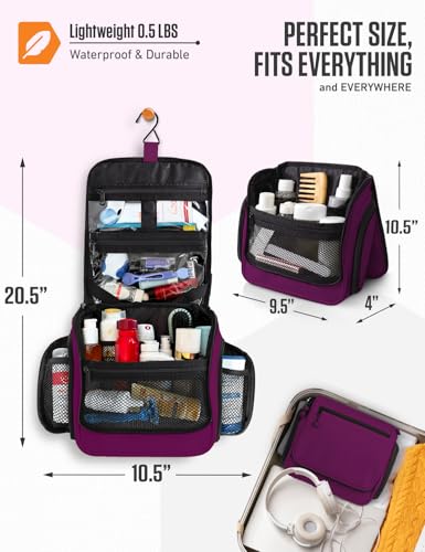 VENTURE 4TH Hanging Travel Toiletry Bag, 18 Compartments - Purple - color: Purple