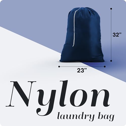 Handy Laundry XL Nylon Laundry Bag 22"x32" 2-Pack, Heavy Duty, Navy Blue - color: Navy Blue, size: 22" x 32" (Pack of 2)