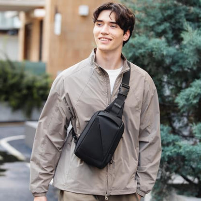 MARK RYDEN Crossbody Sling Bag for Men with RFID Anti-Theft Pocket | Lightweight Shoulder Bag with USB Port, Water-resistant Chest Bag for Hiking,Work,Daypack