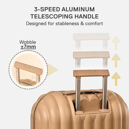 artrips Checked Luggage 24 Inch, Lightweight Hard Shell Suitcase with Spinner Wheels, Medium Travel Suitcase for 4–7 Day Trips, Brown - color: Brown, size: 24 Inch Medium Checked