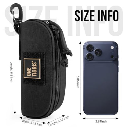 ONETIGRIS Hard Shell Sunglasses Case MOLLE Tactical Eyeglasses Pouch - color: Black