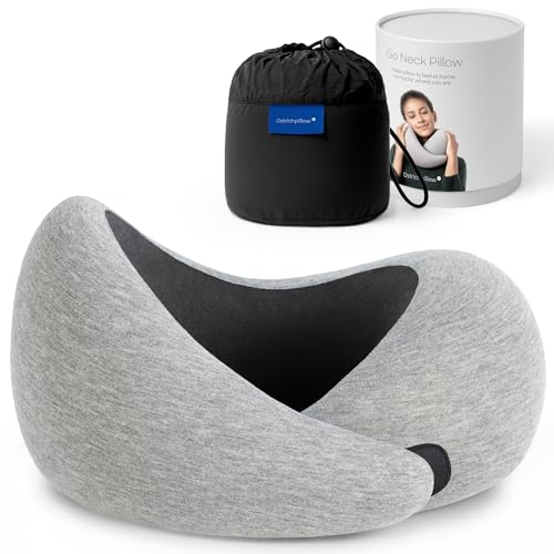 Ostrichpillow GO Travel Pillow, 360° Memory Foam Support, Soft & Washable - color: Midnight Gray
