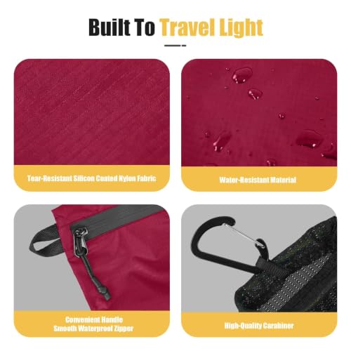 Vavabox Lightweight Travel Toiletry Bag for Women, Travel Pouch Men - color: Rose Pink