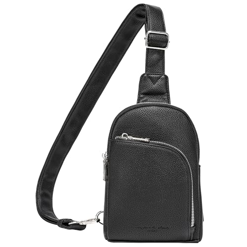 INICAT Small Travel Purse,Anti Theft Crossbody Bag for Women | RFID Blocking, 8 Card Slots,Secure Back Zipper Pocket,Sling Style - color: Black