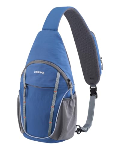Crossbody Sling Bag, Lightweight Travel Sling Backpack with RFID Blocking - color: Blue