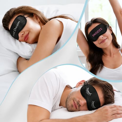 Eurzom 40 Pcs Funny Sleep Mask Bulk Soft Blackout Adjustable, Mixed Colors - color: Mixed Colors