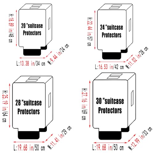 20 Inch PVC Clear Suitcase Cover (Black Trim) - size: 20"