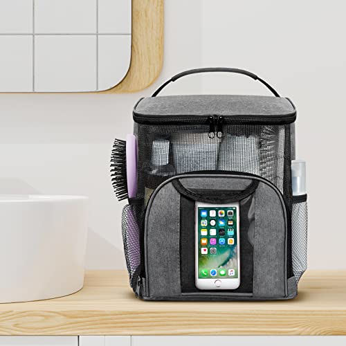 Attmu Mesh Shower Caddy Portable Dorm Room Essentials, Toiletry Tote Bag - color: Gray