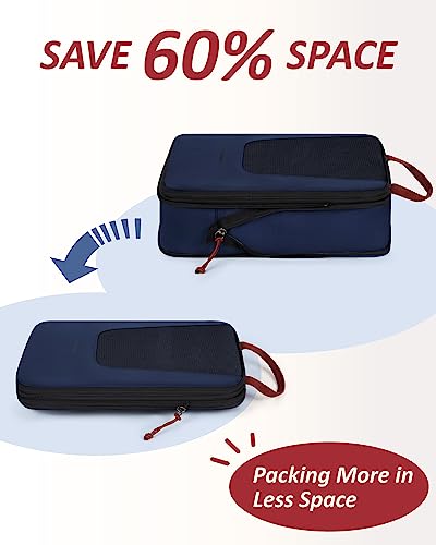 Bagsmart Compression Packing Cubes, Travel Bag Cruise Ship Essentials - color: Dark Blue
