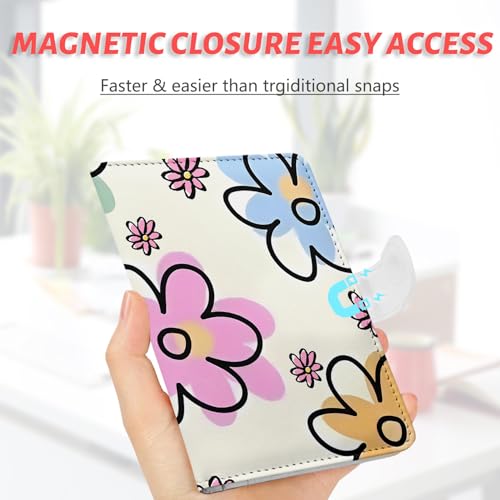 Passport Holder, Cute Travel Wallet Cover with RFID Blocking,flower - color: N-Petal
