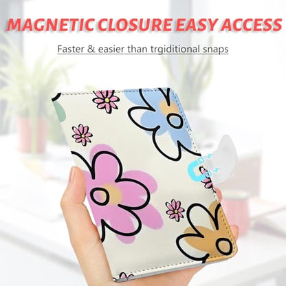 Passport Holder, Cute Travel Wallet Cover with RFID Blocking,flower - color: N-Petal