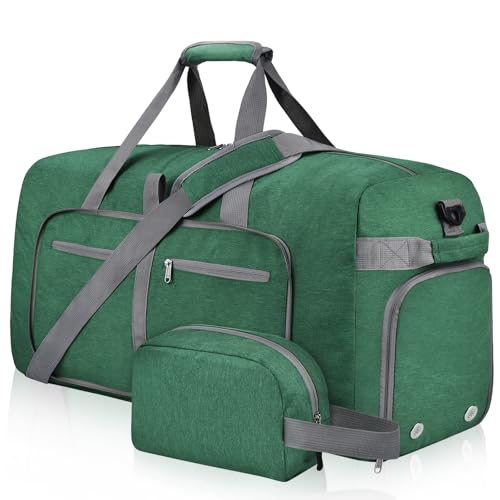 Felipe Varela Foldable Duffle Bag for Travel Weekend Overnight Gym Camping - color: Aqua Green, size: 65L