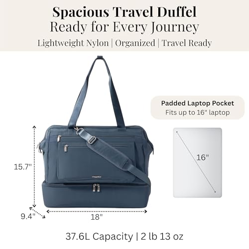 Modern Weekender - Lightweight 18"x15.7"x9.4" Duffel Carry-on Travel Bag for Women - color: Mist