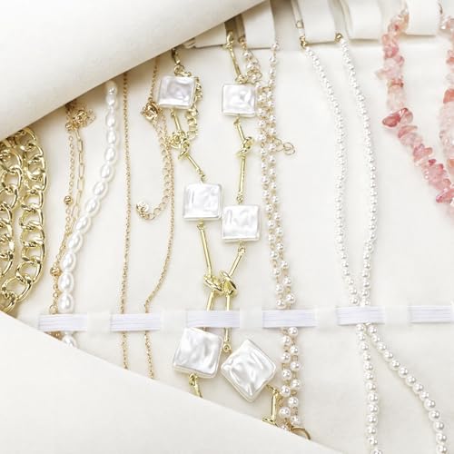 UnionPlus Travel Necklaces Roll Organizer Anti-Tangle Large Beige - color: Beige, size: Large