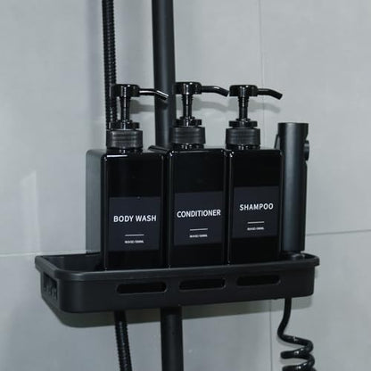 Shampoo and Conditioner Dispenser for Bathroom, Shower Soap Bottles Black - color: Black