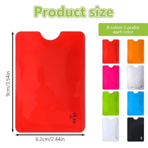 40Pcs Travel RFID Blocking Sleeves, RFID Blocking Sleeves