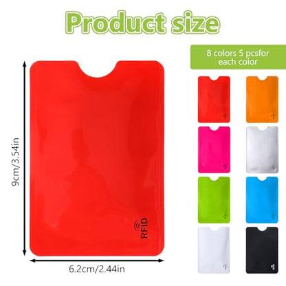 40Pcs Travel RFID Blocking Sleeves, RFID Blocking Sleeves