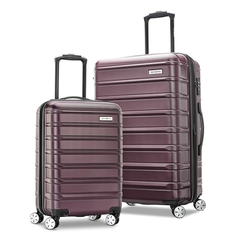 Samsonite Omni 2 Hardside 2 Piece Set - Includes Carry-On & Medium Checked Suitcases - 360° Dual Spinner Wheels - Integrated TSA Lock & Expansion - Amazon Exclusive - Nature Merlot - color: Natural Merlot, size: 2-Piece Set (Carry-on/Medium)
