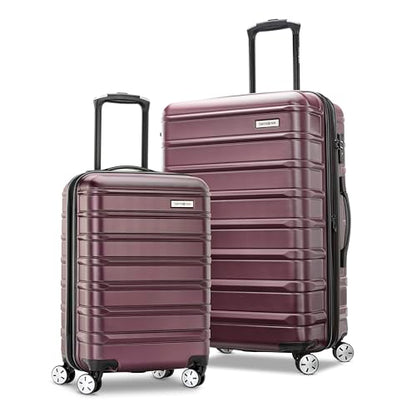 Samsonite Omni 2 Hardside 2 Piece Set - Includes Carry-On & Medium Checked Suitcases - 360° Dual Spinner Wheels - Integrated TSA Lock & Expansion - Amazon Exclusive - Nature Merlot - color: Natural Merlot, size: 2-Piece Set (Carry-on/Medium)