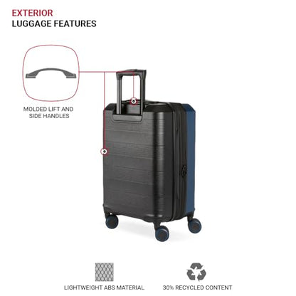 SwissGear Duet Hardside Expandable Luggage with Spinner Wheels, Navy/Black, 3-Piece Set (19/24/28) - color: Navy/Black, size: 3-Piece Set (19/24/28)