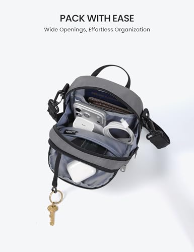 SKYSPER Small Anti Theft Crossbody Sling Bag RFID Cross Body Bag Travel Shoulder Daypack - color: Darkgray