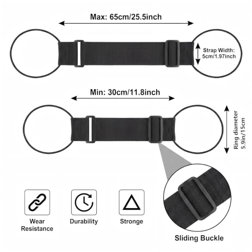 Luggage Straps for Suitcases Luggage Straps, 2-Piece Black - color: Black