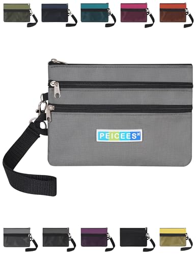 Peicees Small Passport Wallet Pouch RFID Passport Holder Travel, Light Gray - color: Light Gray