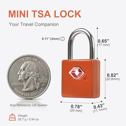TSA Locks for Luggage with Keys, Individually Keyed, 4-Color - color: Multicolor
