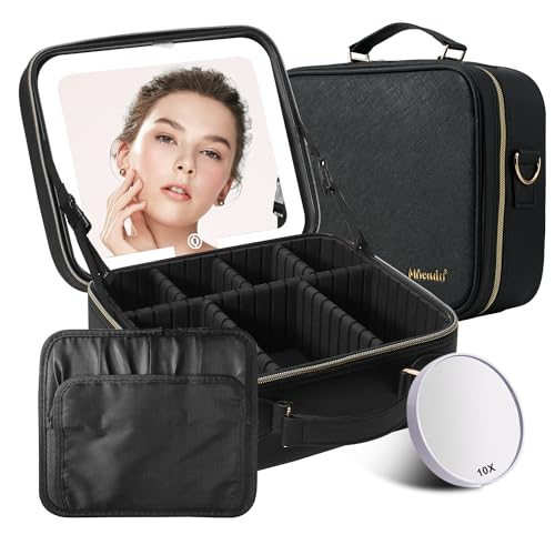 Mocado Travel Makeup Bag with Mirror Travel Makeup Organizer Makeup Case - color: BLACK